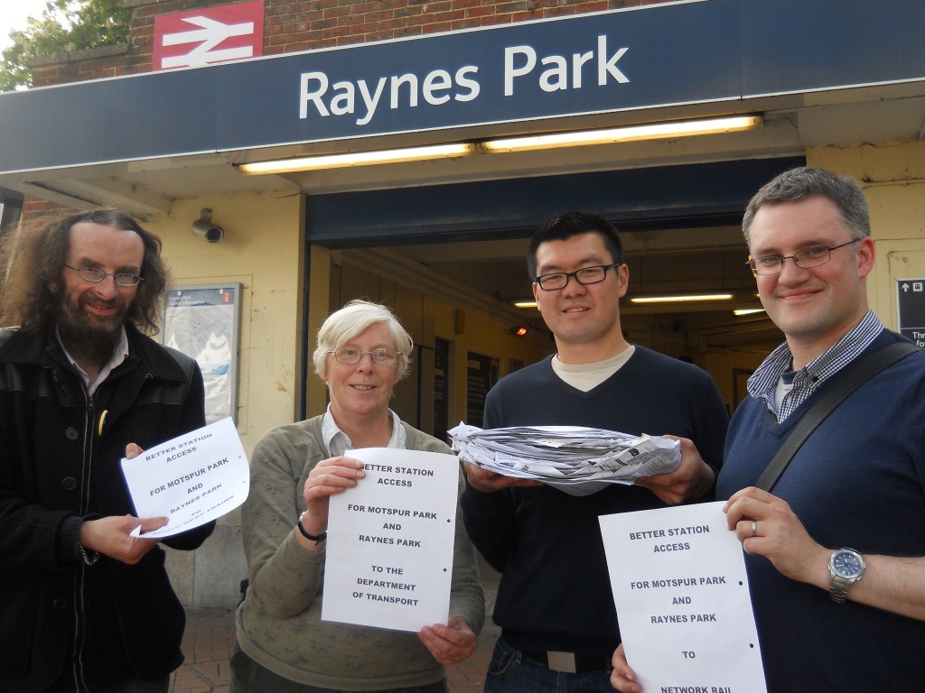 Local Lib Dem campaigners collected thousands of signatures to improve Raynes Park and Motspur Park station accessibility. 